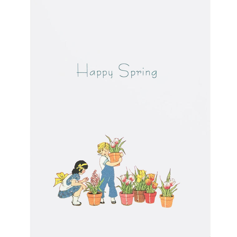 Children with Tulips Spring Card