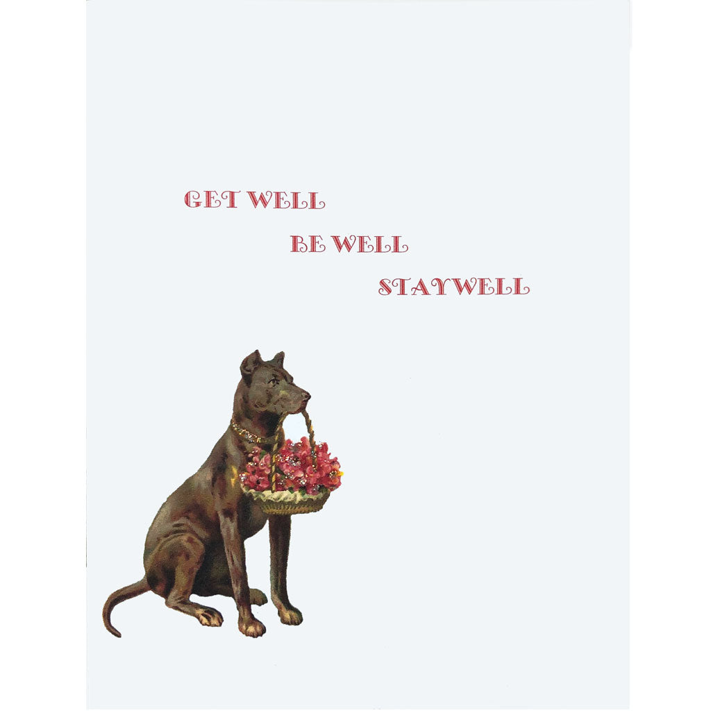 Dog Flowers Get Well Card