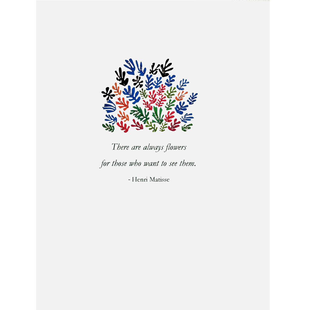Matisse Flowers with quote card