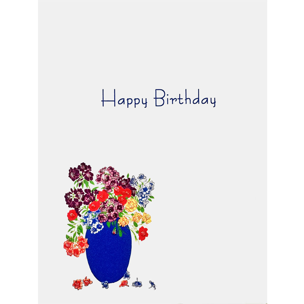 Blue Vase Birthday Card