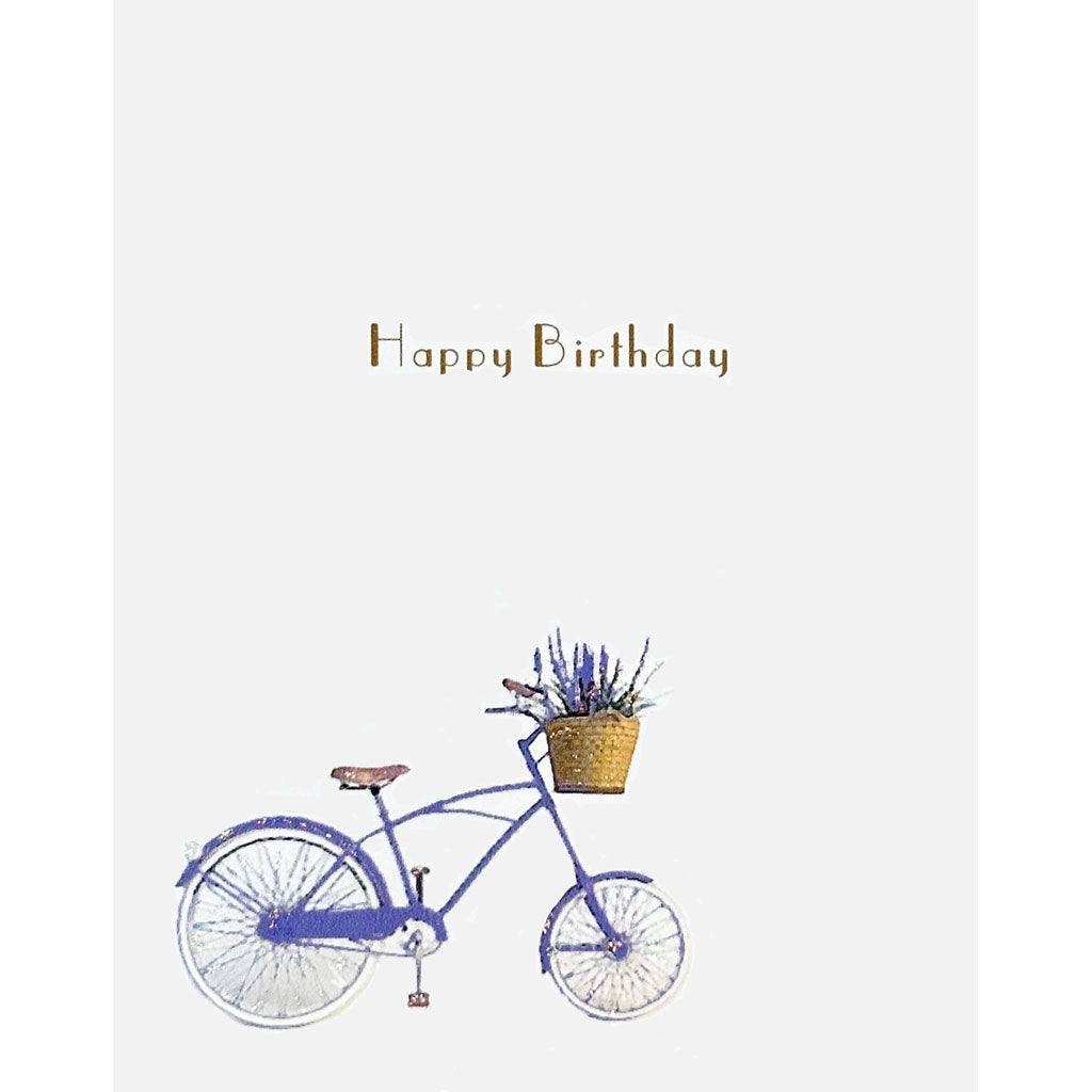 Lavender Bicycle Birthday Card