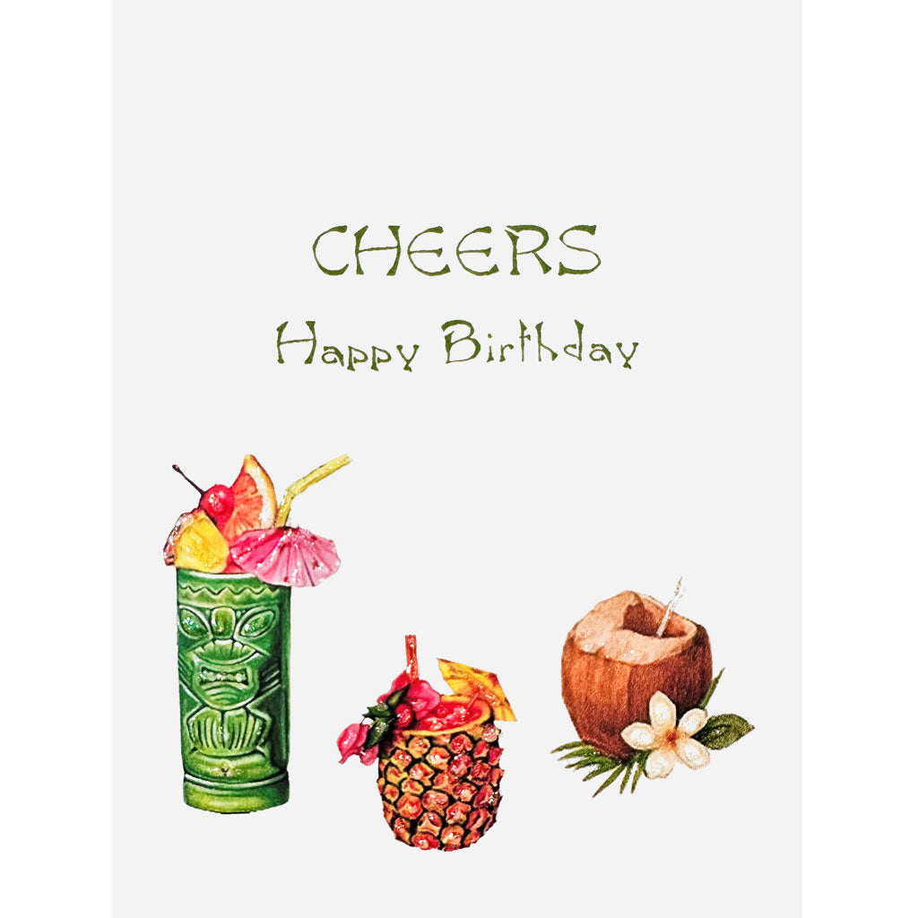 Tiki Birthday Card