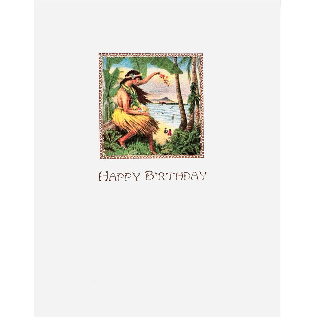 Hula Girl Birthday Card