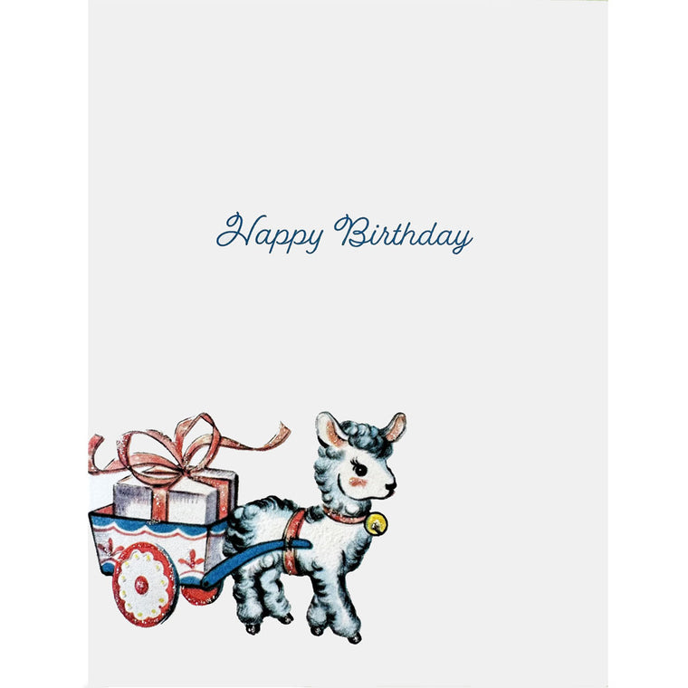 Baby Lamb With Present Birthday Card