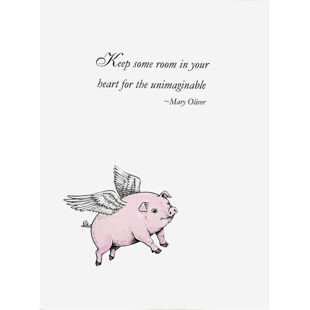 Flying Pig Mary Oliver Card