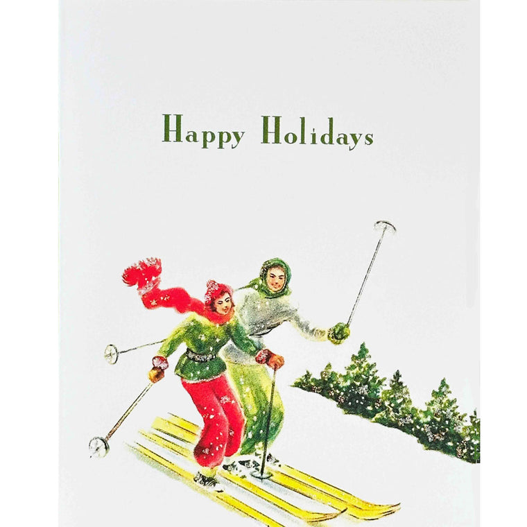 Skiing Couple Holiday Card