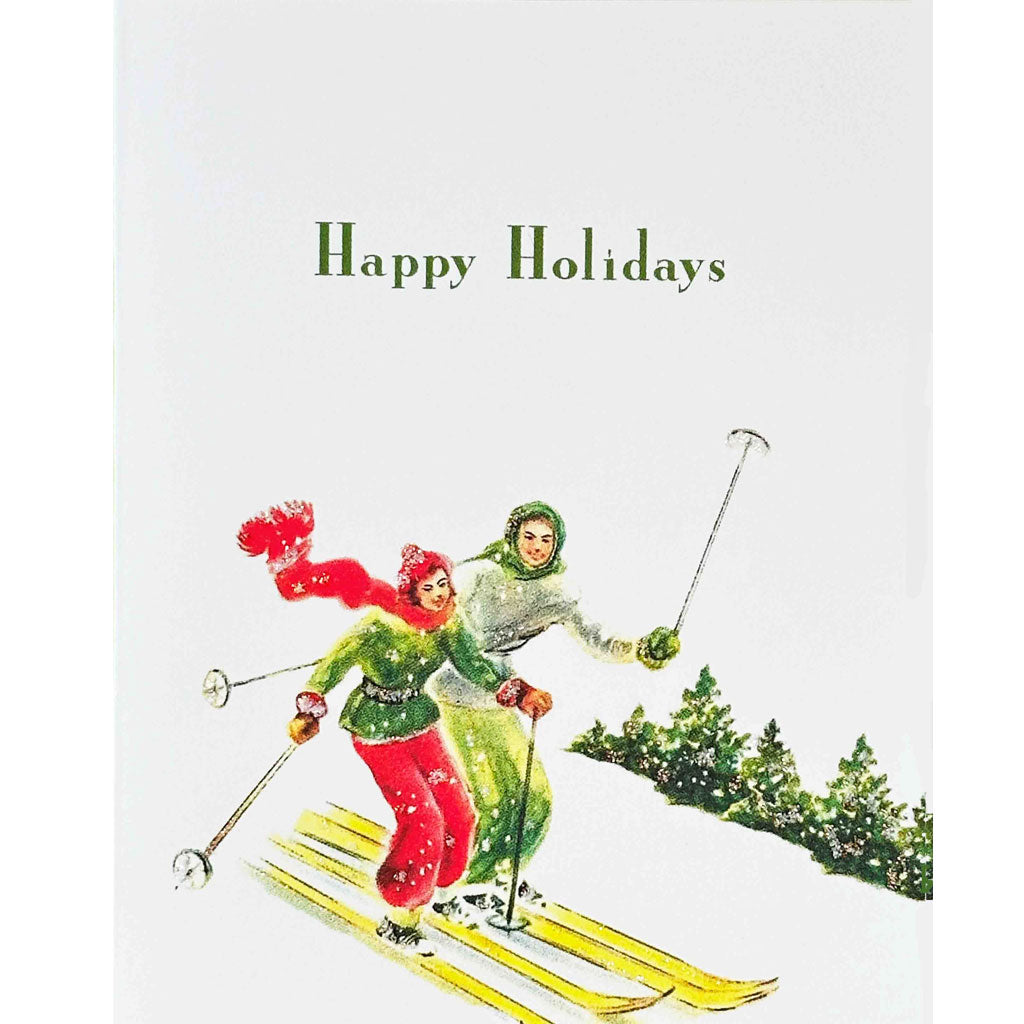 Skiing Couple Holiday Card