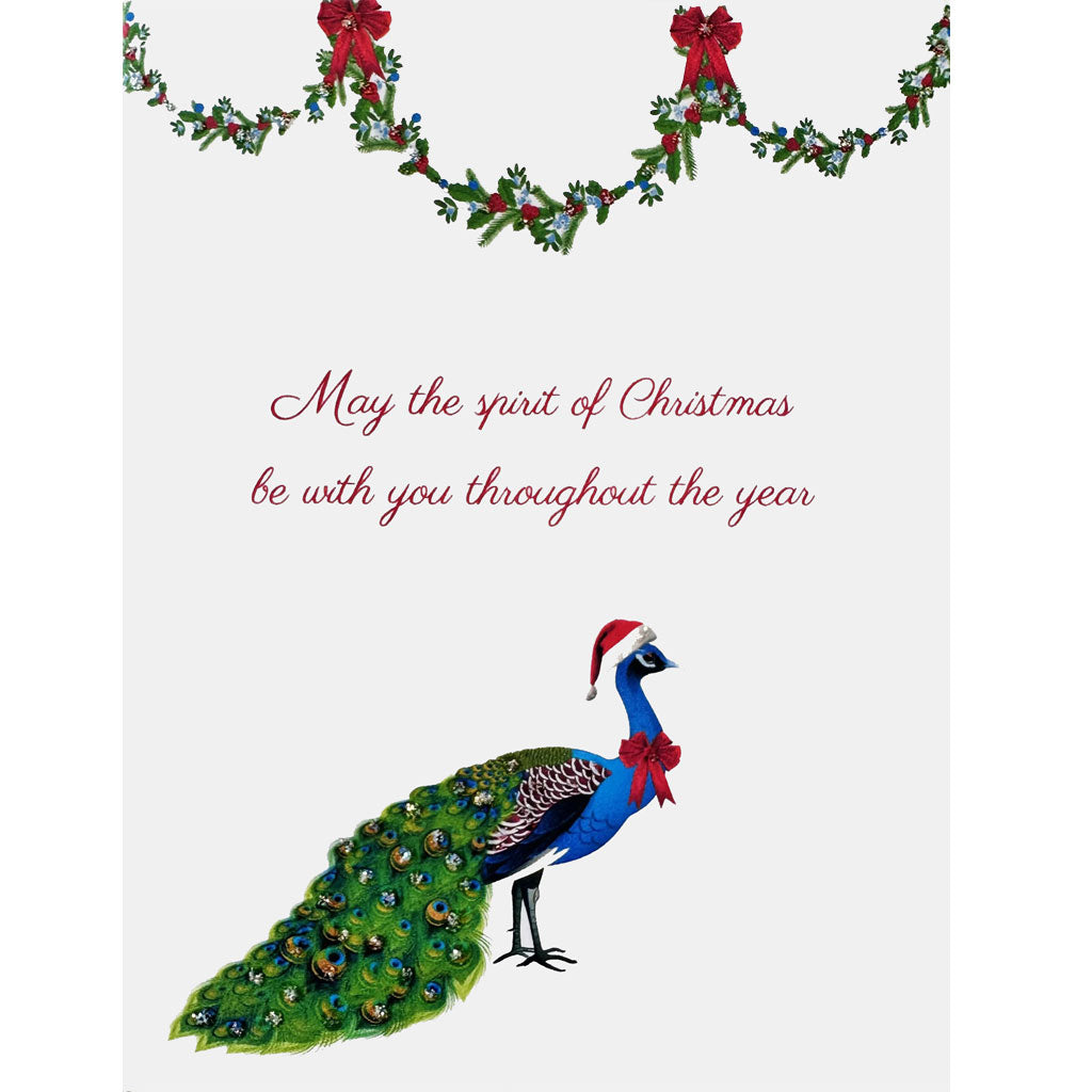 Peacock Holiday Card