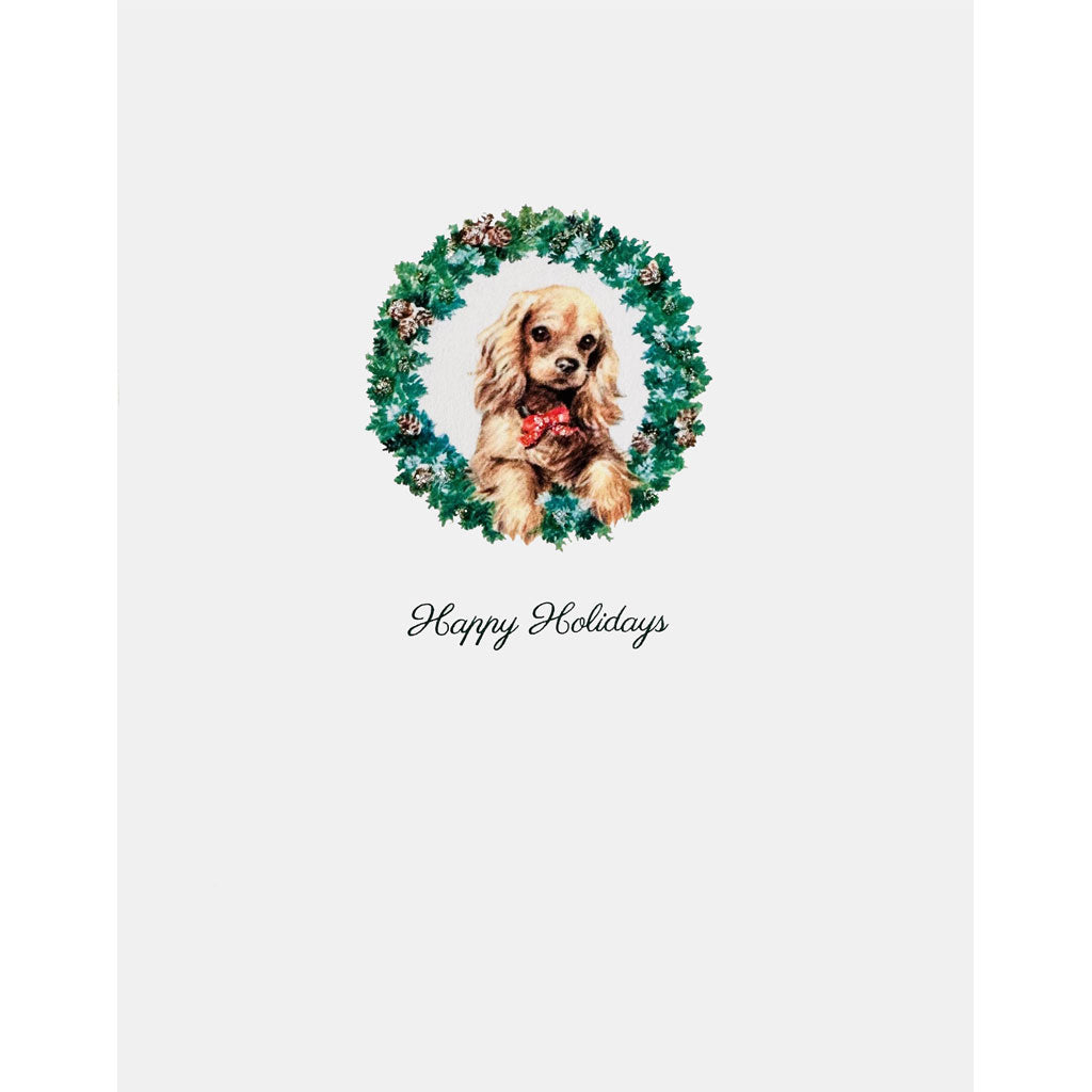 Puppy in Wreath Holiday Card