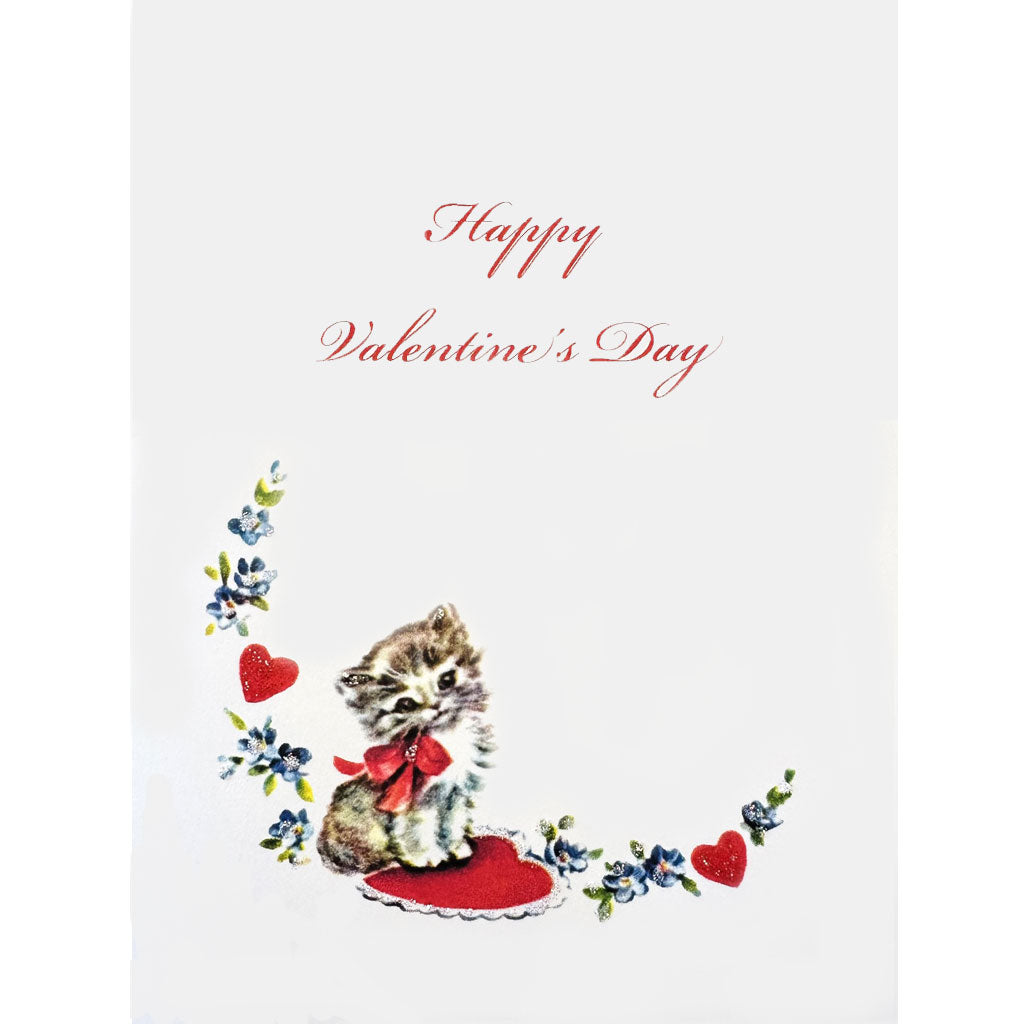 Kitten with Heart Valentine's Card