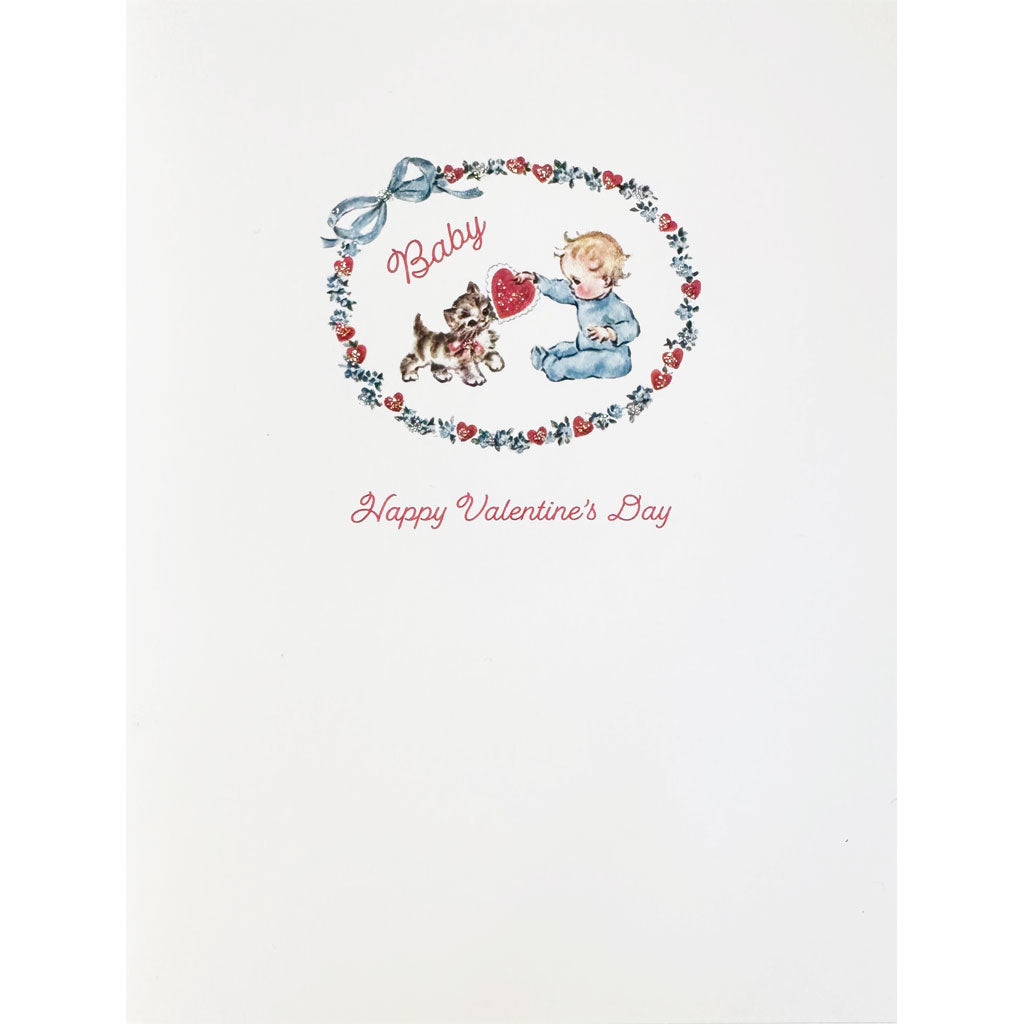 Baby & Kitten Valentine Card