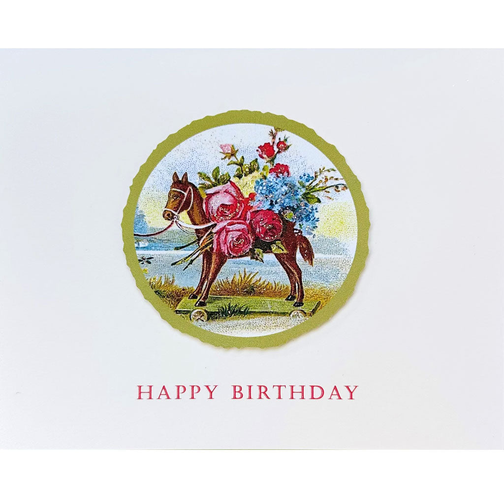 Pony Bouquet Birthday Card