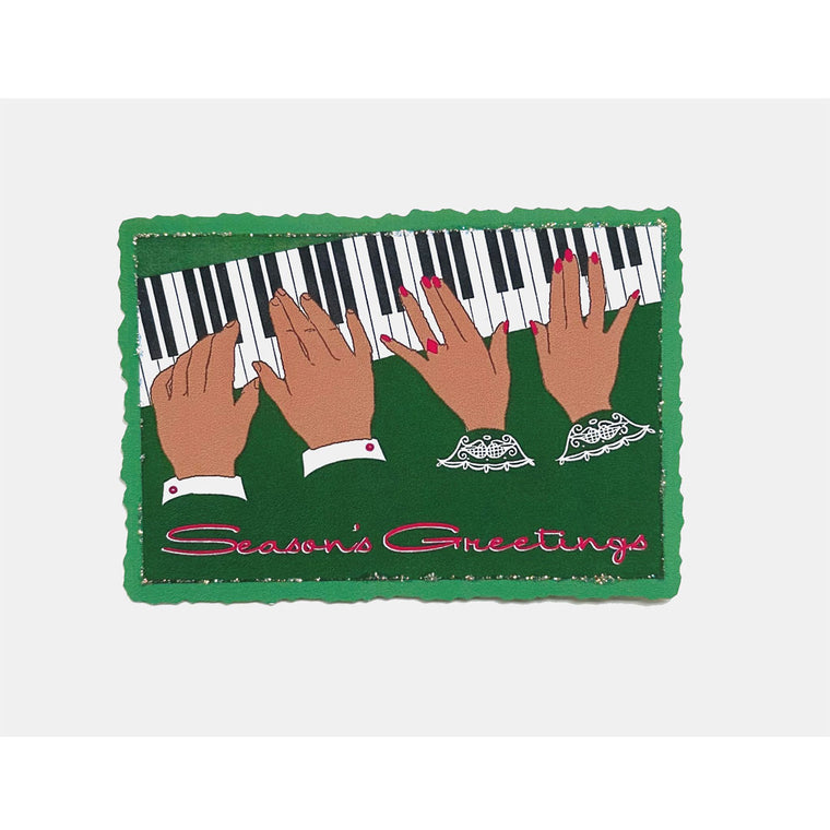 Piano Hands Seasons Greetings Card