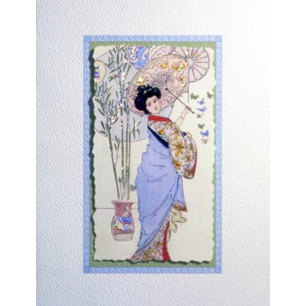 Greeting Card Geisha Parasol - Lumia Designs