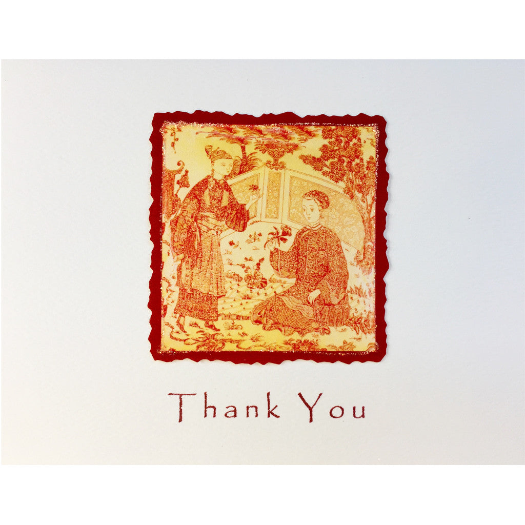 Asian Toile Thank You Card