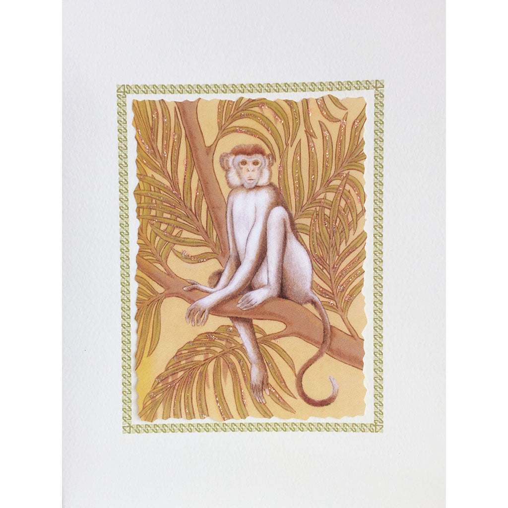 Greeting Card Monkey with Palms - Lumia Designs