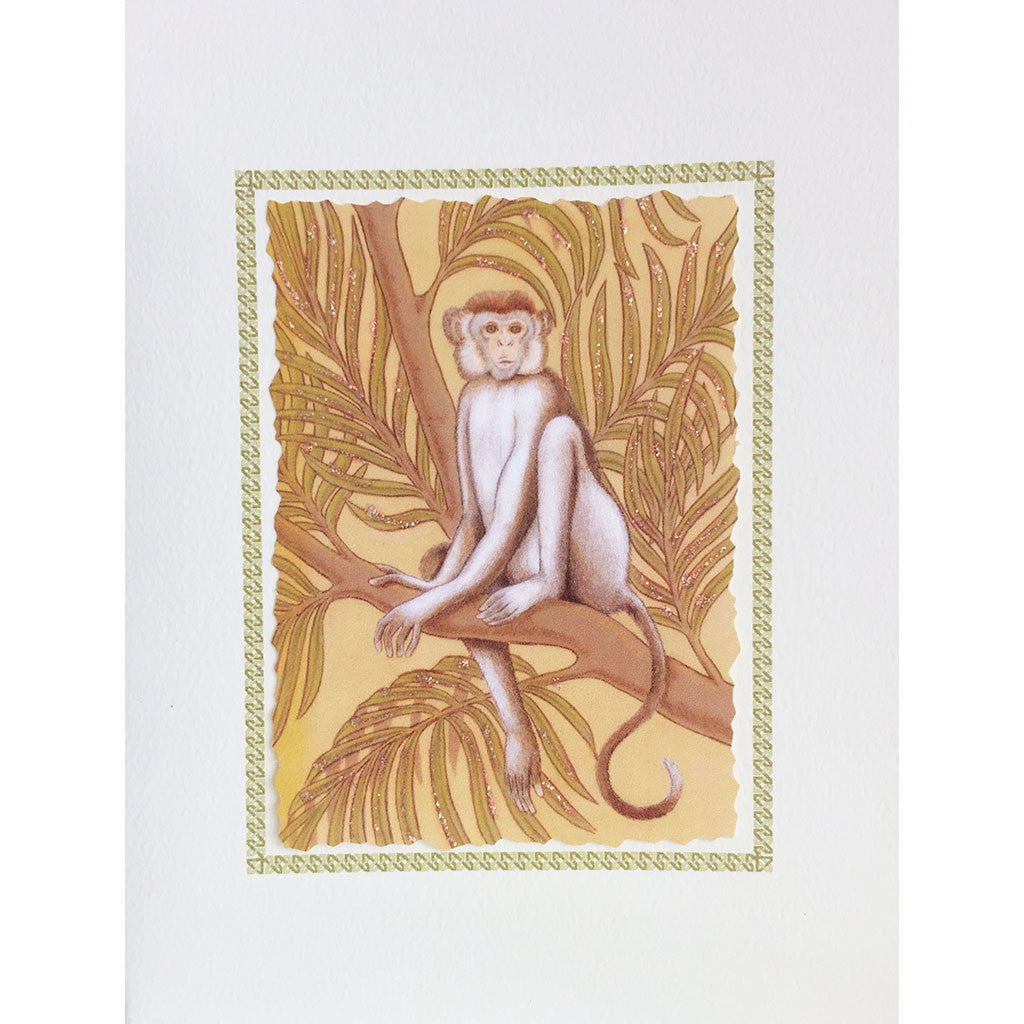 Greeting Card Monkey with Palms - Lumia Designs