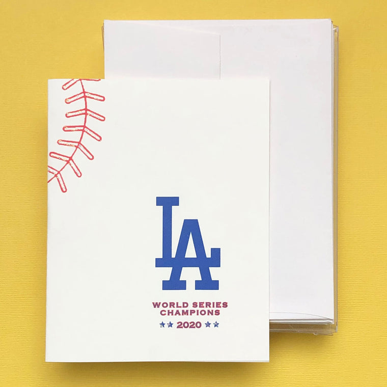 LA Dodgers 2020 Champs Baseball Boxed Note Cards