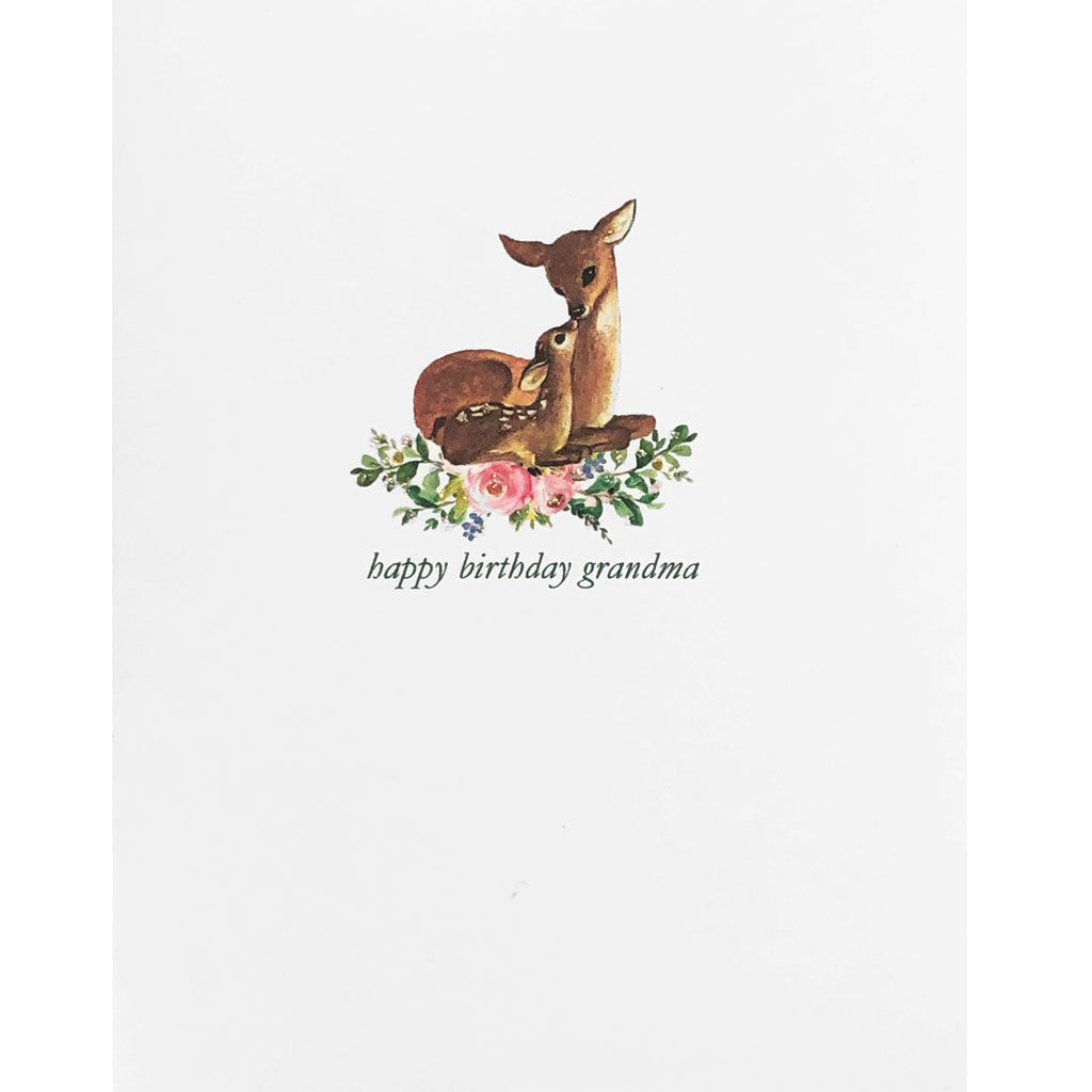 Fawn & Doe Grandma Birthday Card