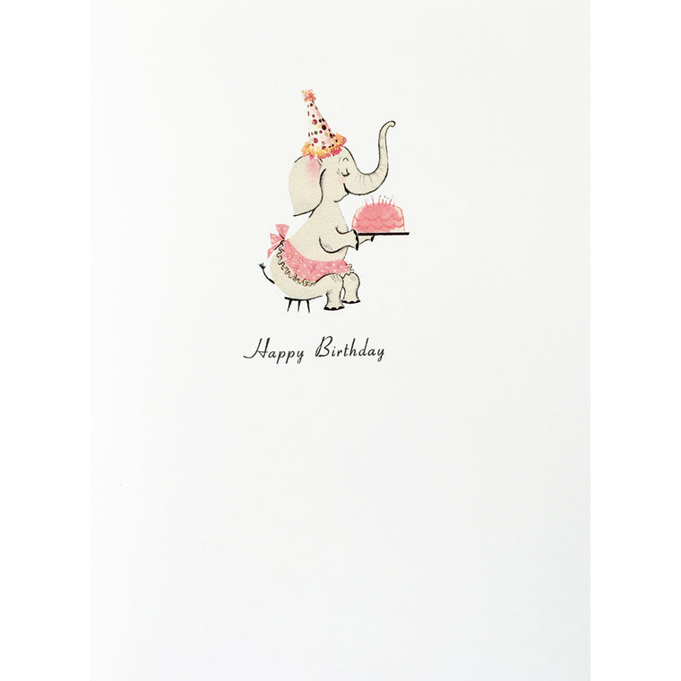 Greeting Card Elephant Cake Birthday - Lumia Designs