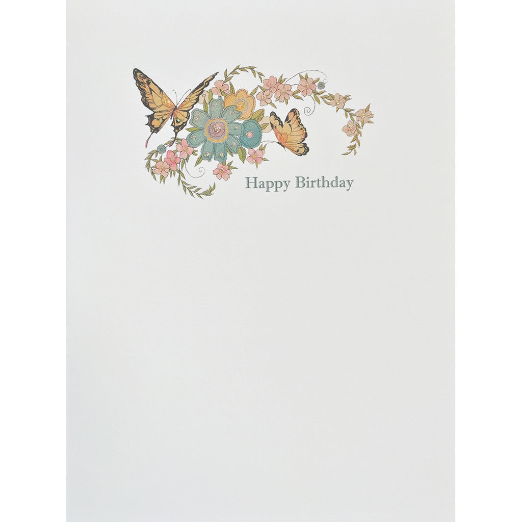 Greeting Card Butterflies Flowers Birthday Card - Lumia Designs