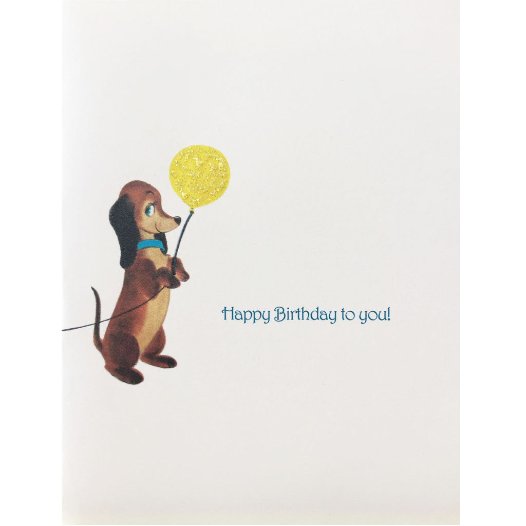 Dog Balloon Birthday Card