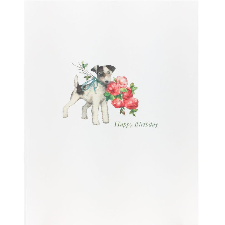 Doggie Roses Birthday Card