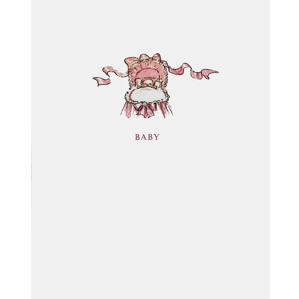 Pink Bassinet Baby Card