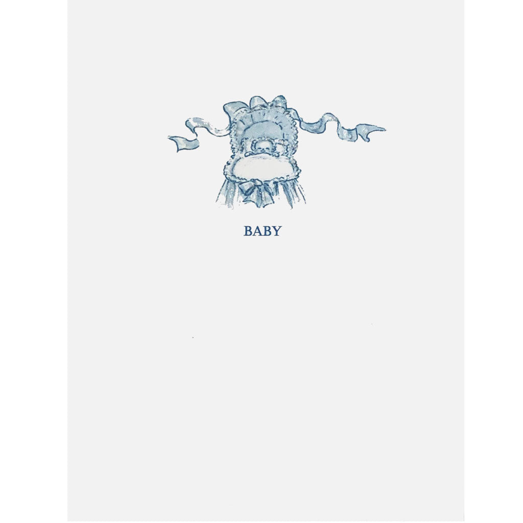 Blue Bassinet Baby Card