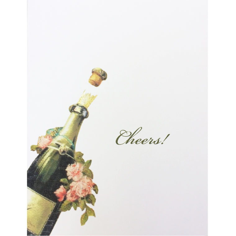 Cheers Champagne Bottle Card