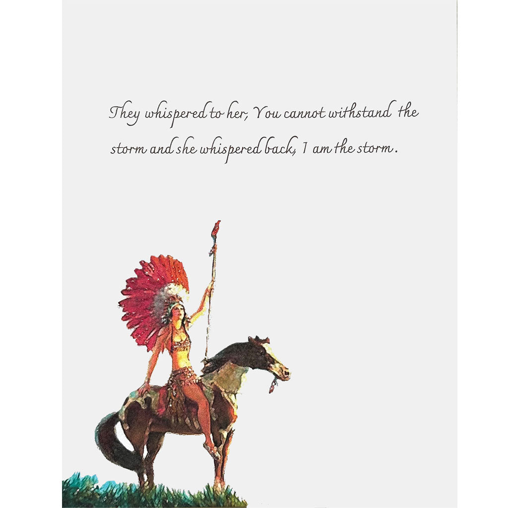 American Indian Warrior Woman Card