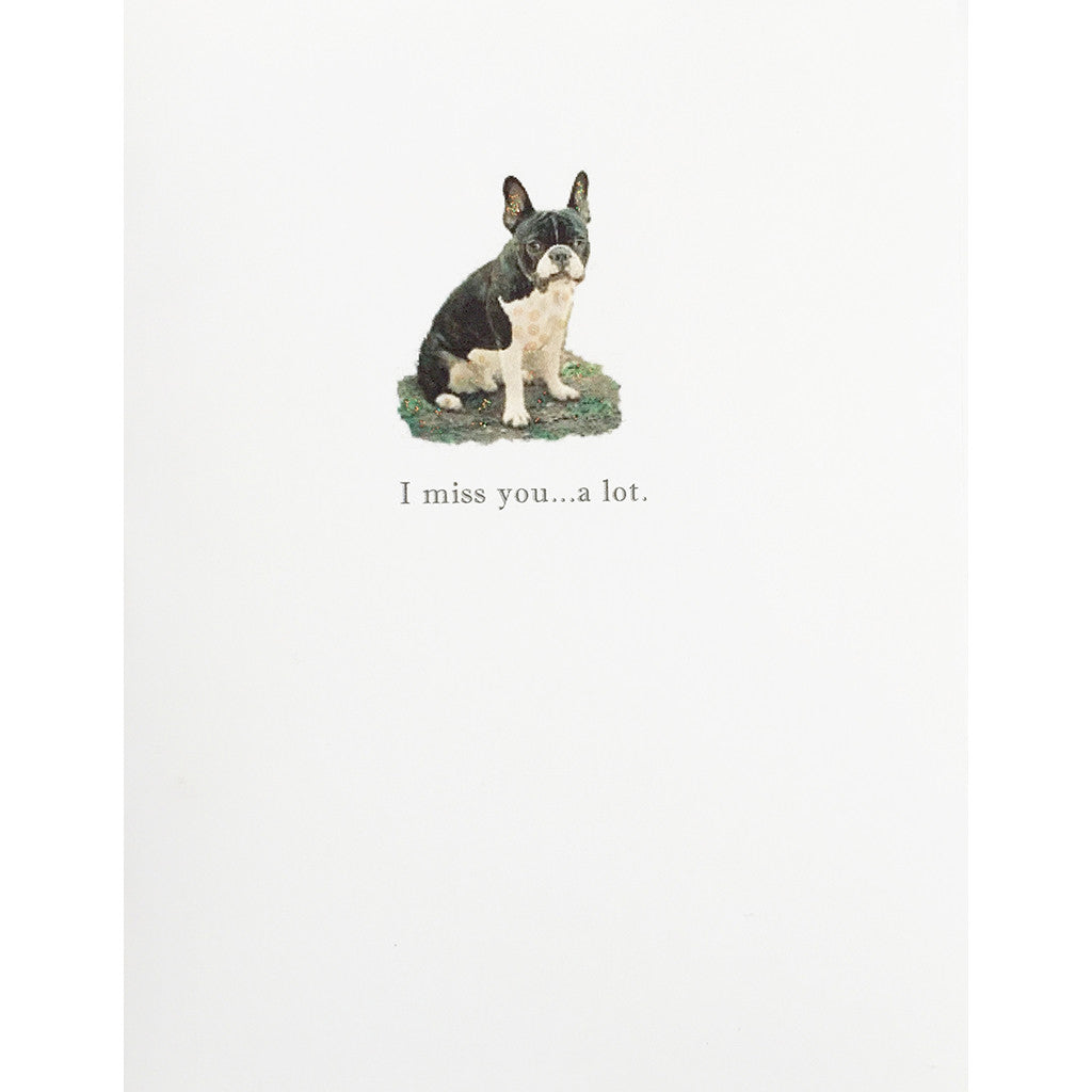 Greeting Card Miss You Bull Dog - Lumia Designs