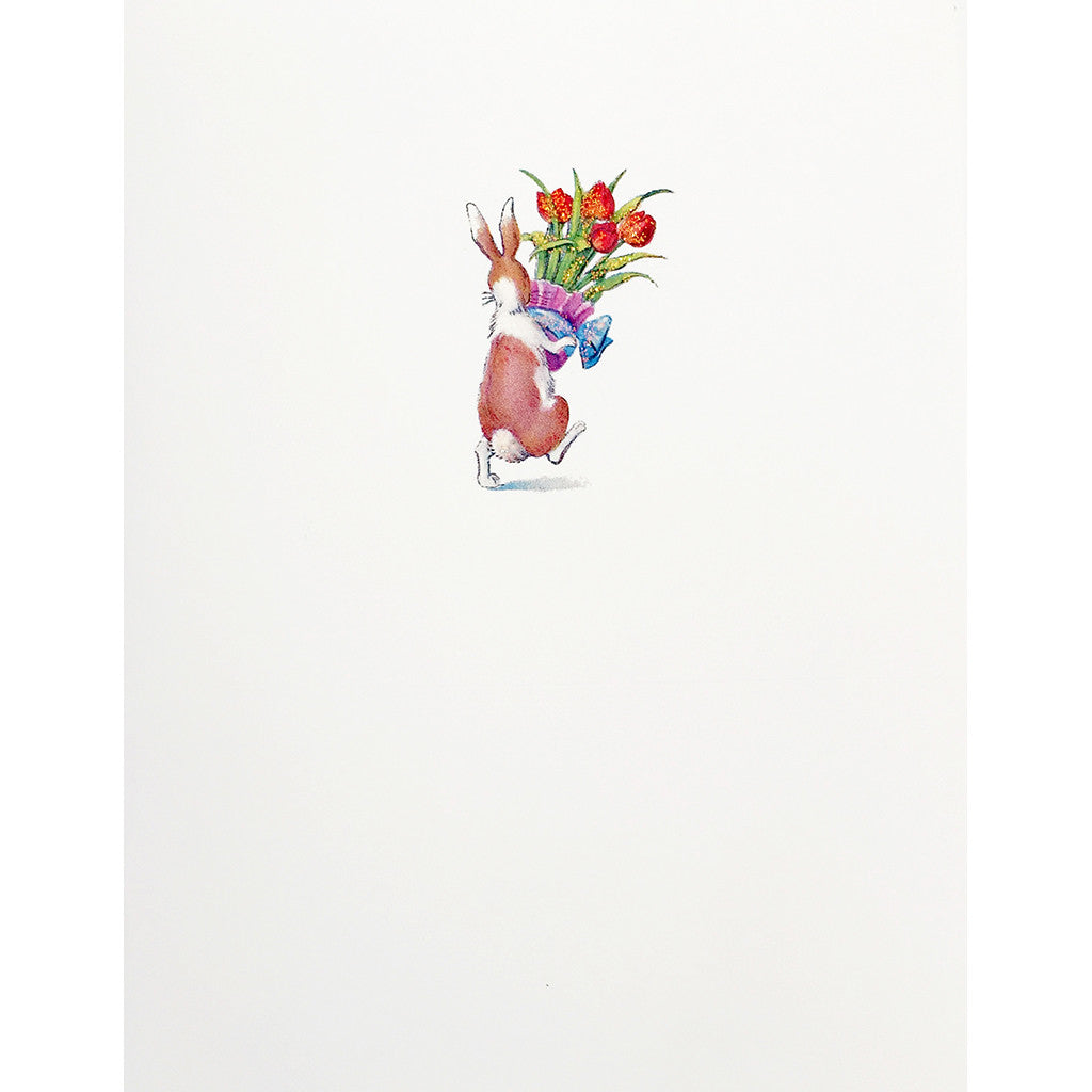 Greeting Card Bunny Tulips - Lumia Designs