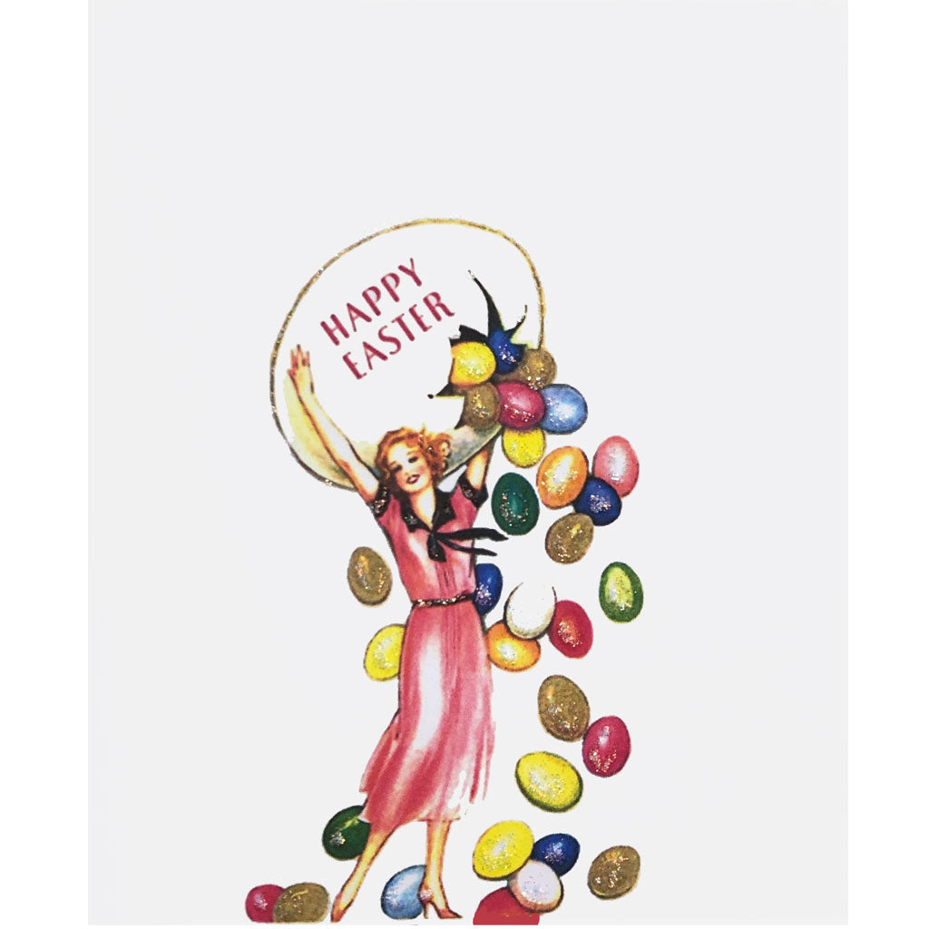 Woman With Jelly Bean Egg Easter Card
