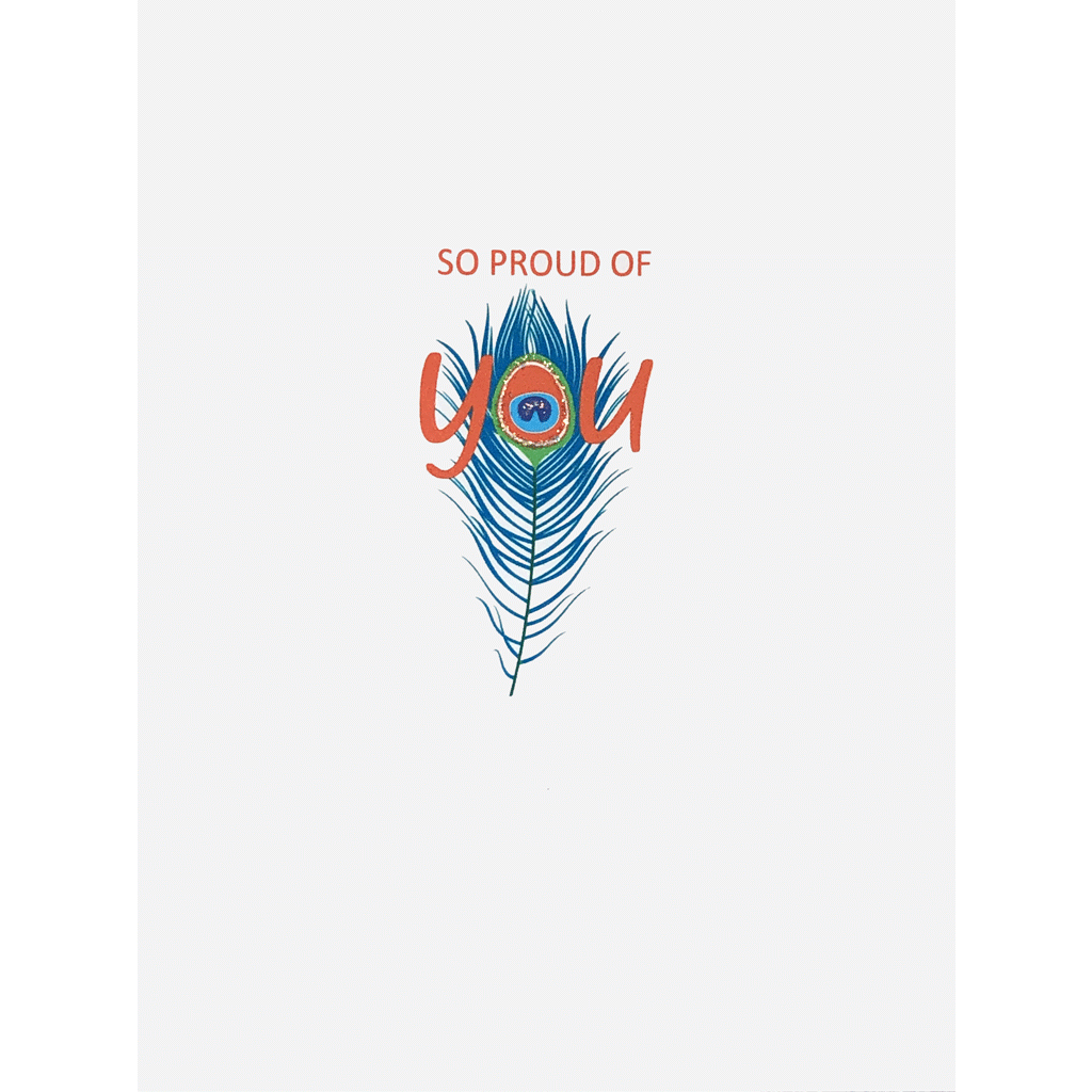 So Proud of You Peacock Feather Card