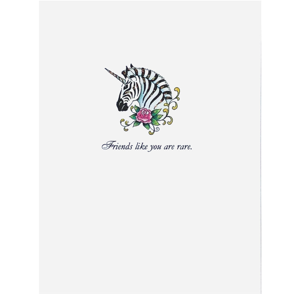 Zebra-Unicorn Rare Friend Card