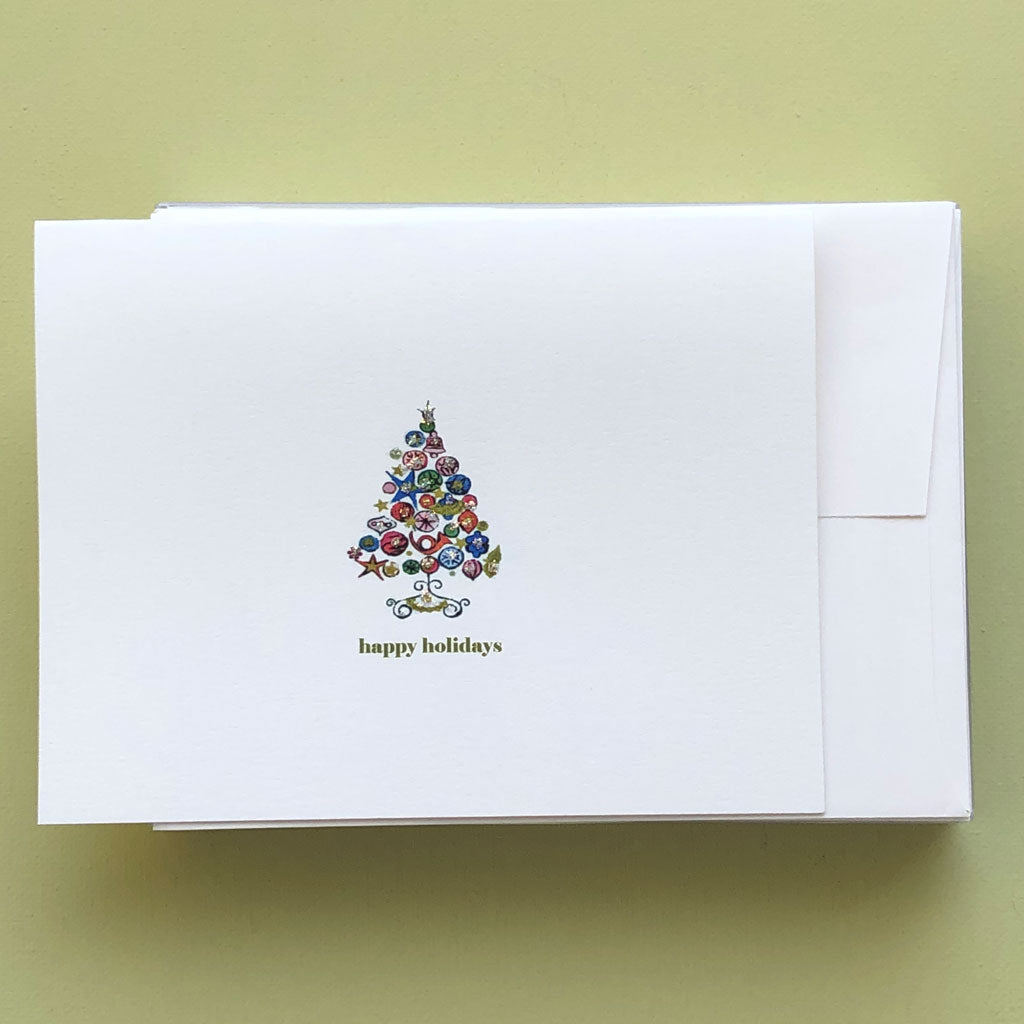 Retro Xmas Tree Boxed Holiday Card