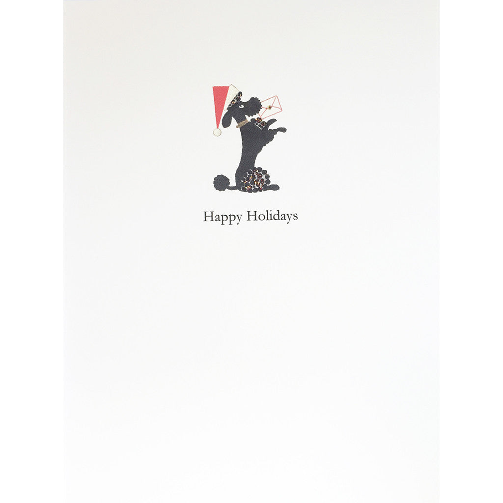Greeting Card Holiday Poodle - Lumia Designs