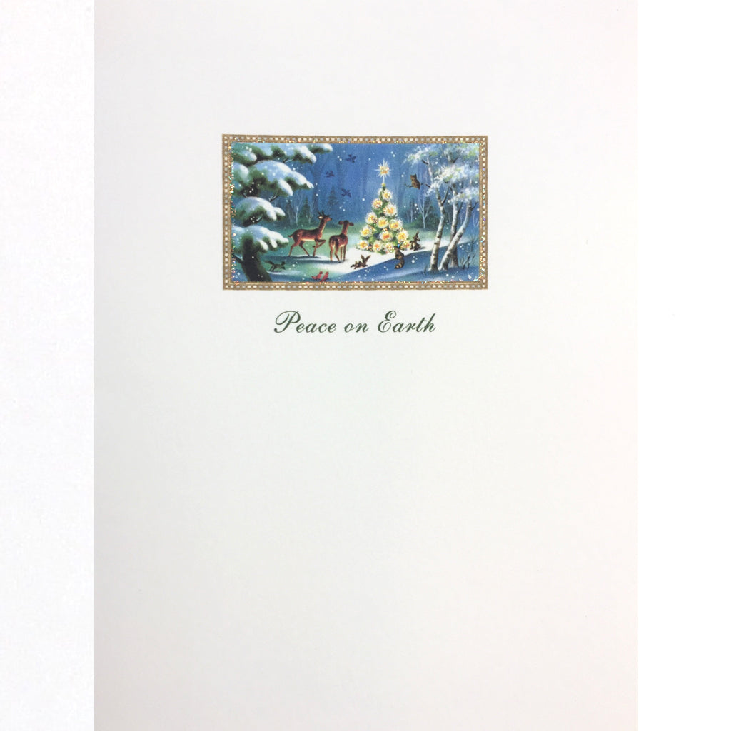 Forest Animals at Tree Holiday Card
