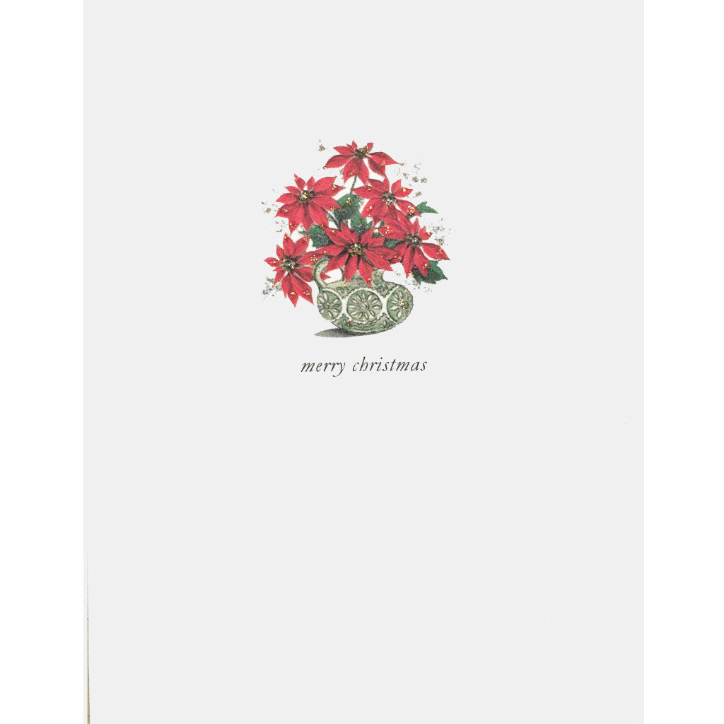 Poinsettia Vase Christmas Card
