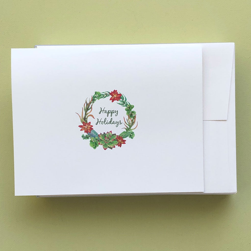 Succulent Wreath Boxed Holiday Card