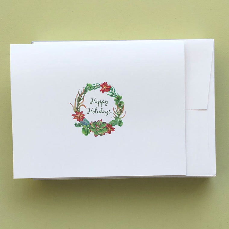 Succulent Wreath Boxed Holiday Card