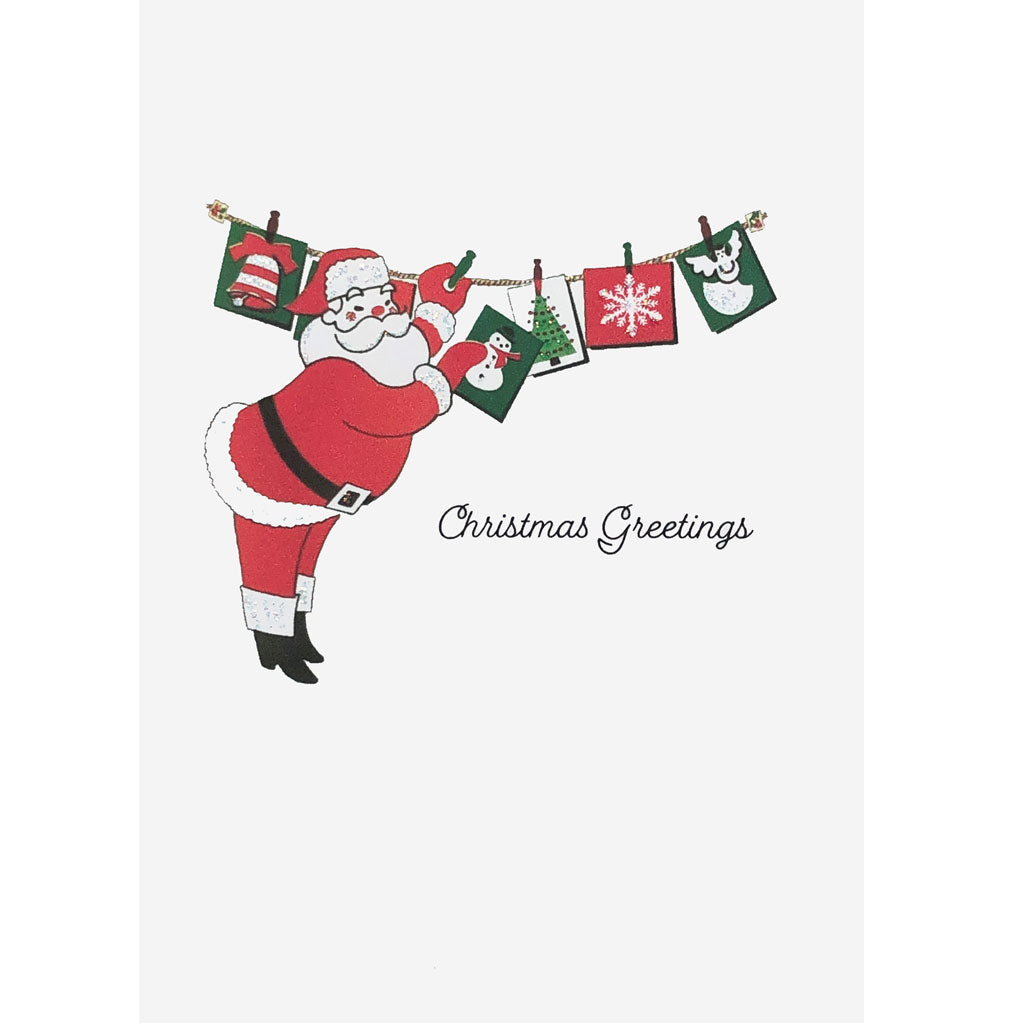 Santa With Card Garland