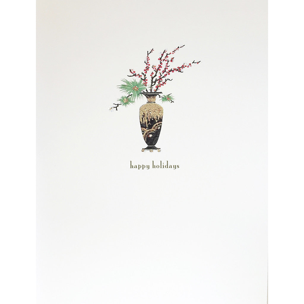 Greeting Card Asian Vase Holidays - Lumia Designs