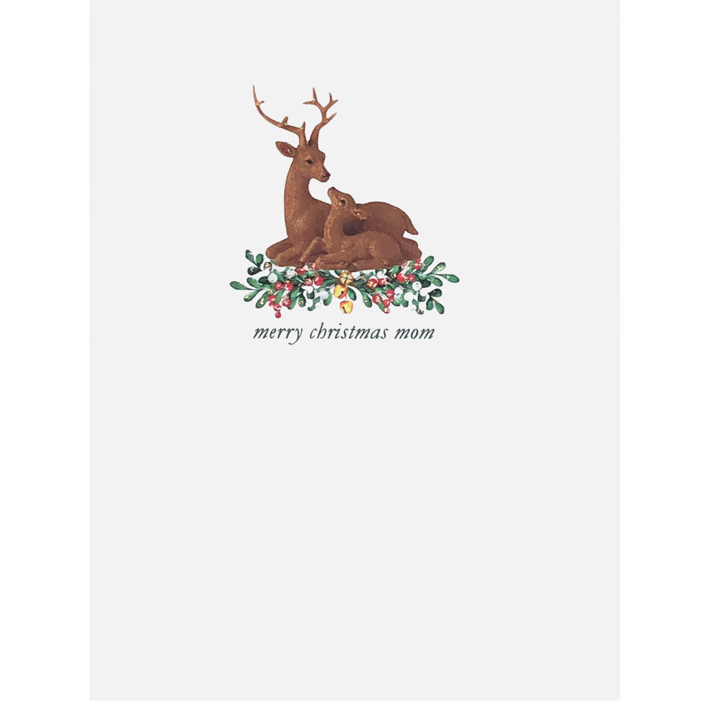 Reindeer Christmas Card For Mom
