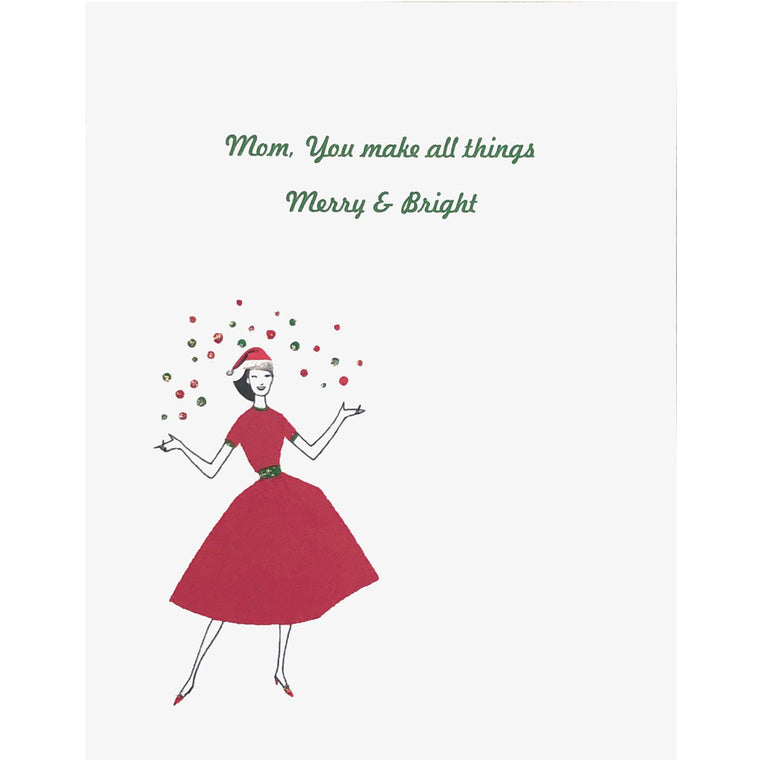Merry & Bright Mom Holiday Card