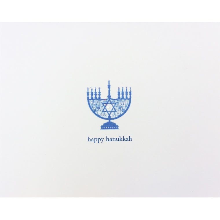 Menorah Blue Boxed Note