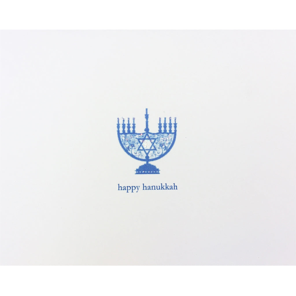 Menorah Blue Boxed Note