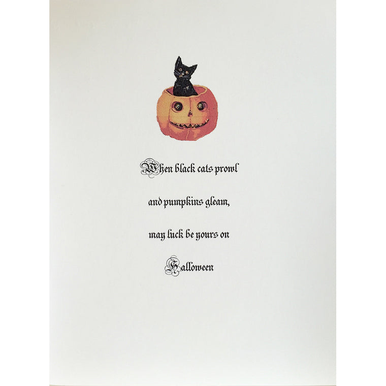 Greeting Card Black Cat & Pumpkin - Lumia Designs