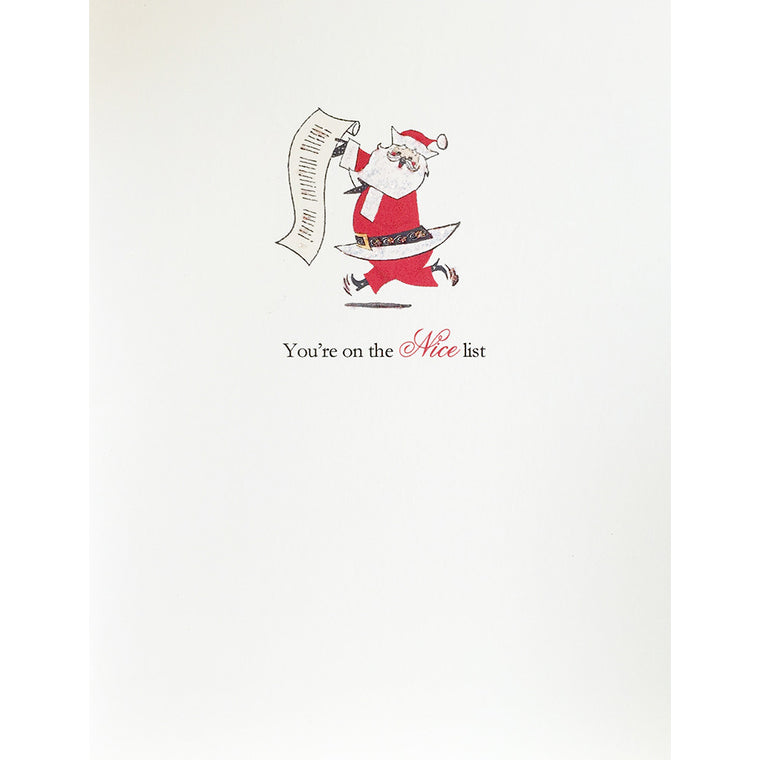 Greeting Card Santa Nice List - Lumia Designs
